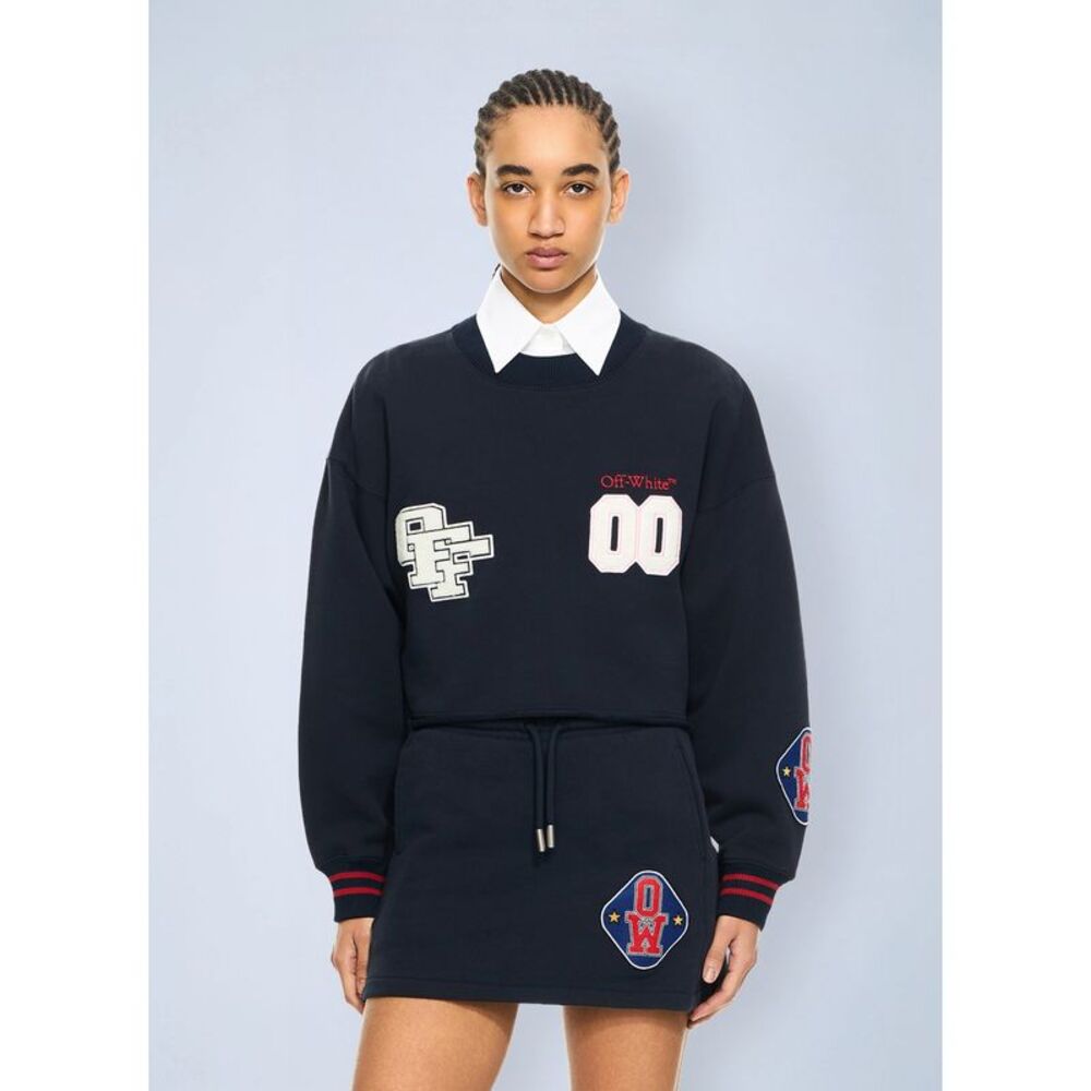 Off-White Women Royal Patch Crop Sweatshirt
